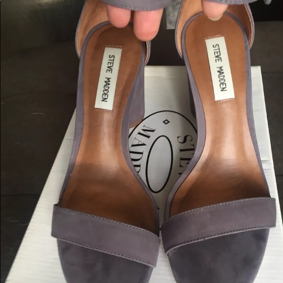 Steve Madden Grey Nubuck Shanna Heels 8.5 - Picture 2 of 6